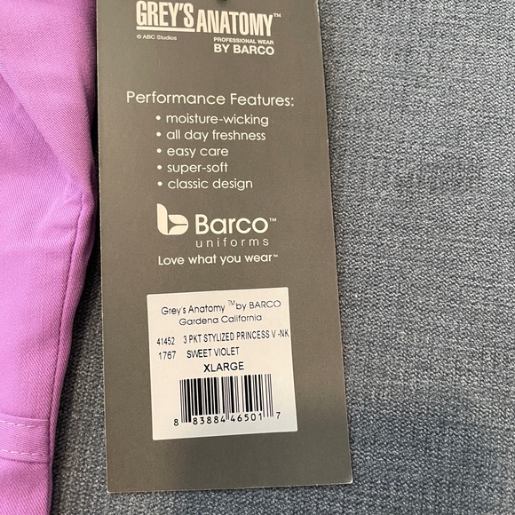 NWT Grey’s Anatomy by Barco Women's Scrub Top XL - Picture 3 of 4